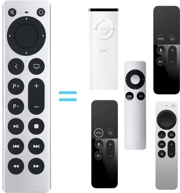 애플TV 셋톱 유튜브 Apple TV 4K/HD 범용 리모컨 음성 명령 없음 을 위한 1세대 2세대 3세대 4세대 및 5세대용 4K 교체, for Apple Remote