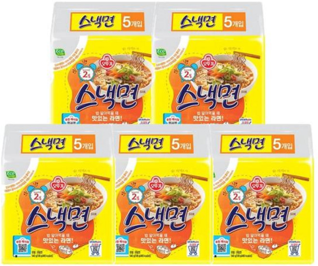 오뚜기 스낵면 108g 5개입 5개, 5개