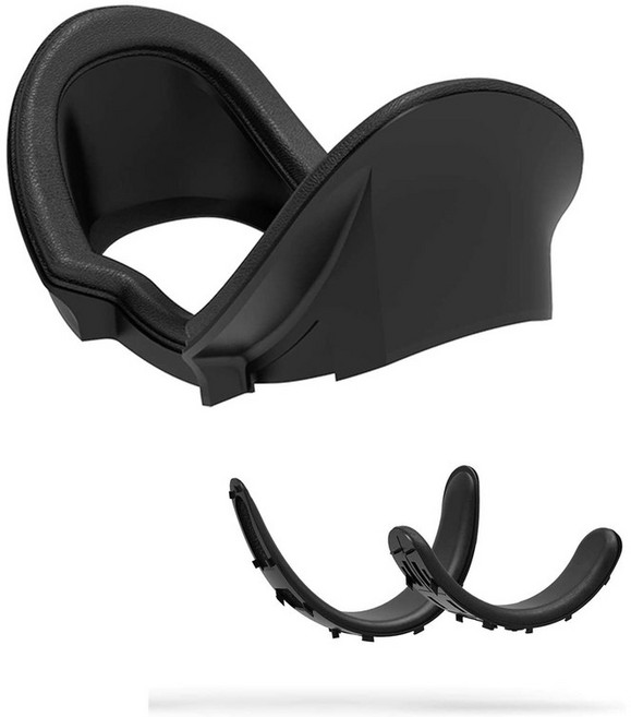 오큘 러스 리프트 S에 대한 VR 얼굴 인터페이스 소프트 브라켓 및 PU 가죽 폼 얼굴 커버 패드 VR 렌즈 커버 세트 교체, 하나, 보여진 바와 같이, 1개