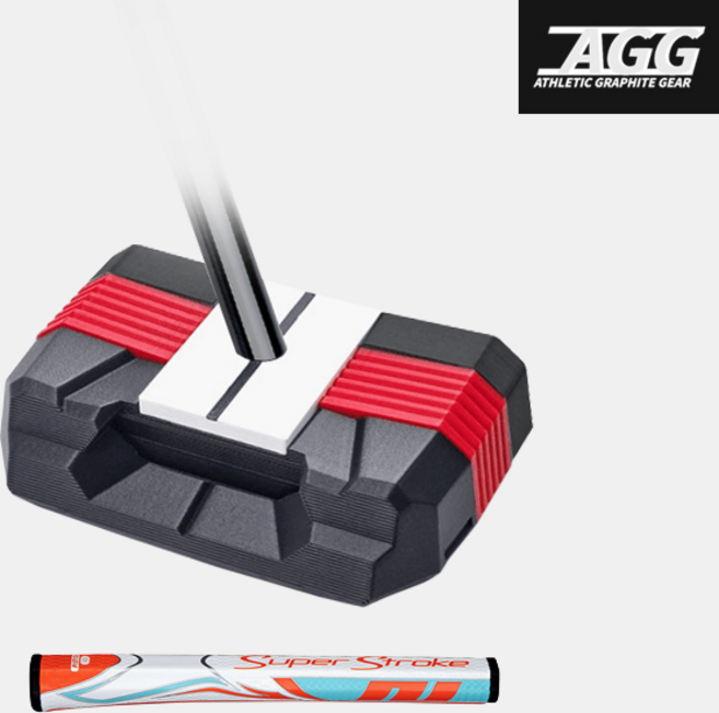 이용희프로퍼터 주문제작 굴림채 ZET 제로토크 블랙스틸샤프트 세미말렛 퍼터 슈퍼스트로크그립, 레드 32인치1.0 ORG블루WHT