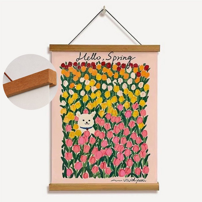 마벨인홈 행잉 프레임 자석 행거 족자, 1개, 티크