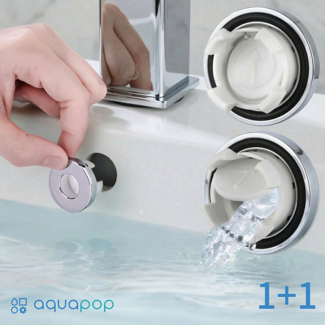 아쿠아팝 세면대 오버플로우 트랩 악취벌레 안나캡 황동 실버 1+1, 1세트