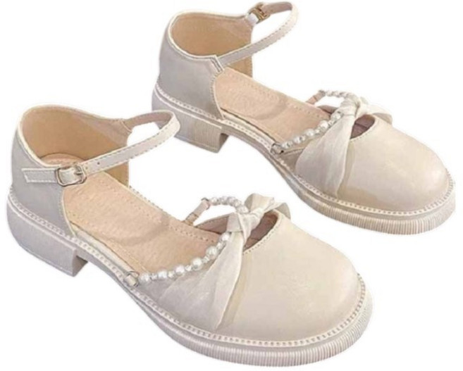 瑪莉珍鞋女新款夏季法式平底單鞋包頭涼鞋, 專櫃版, 杏色, 24 cm