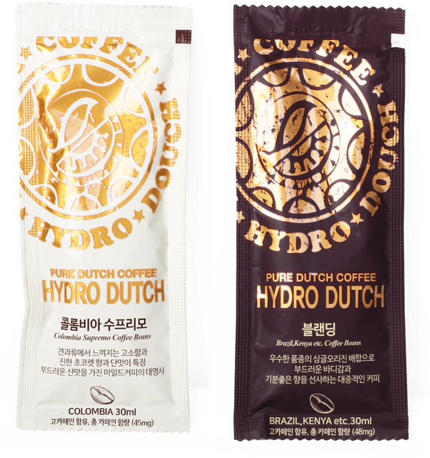하이드로 더치커피 원액 콜드브루 (콜롬비아 수프리모 I 블랜딩) 혼합세트, 1세트, 60개입, 30ml
