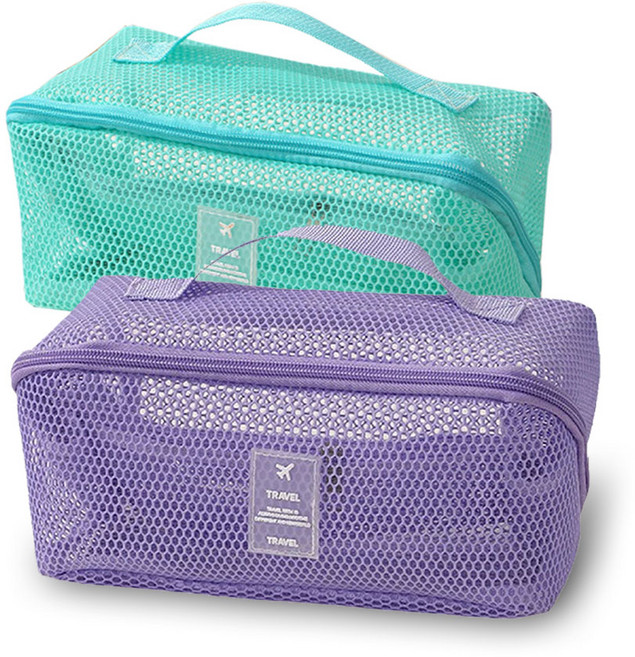 이몰리스 휴대용 프리미엄 메쉬 투명 화장품 파우치 다용도 여행용 수납가방 7color