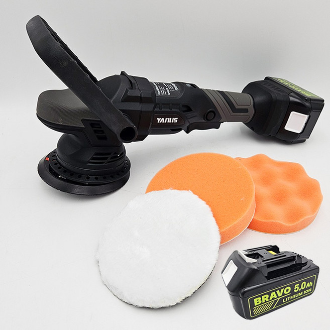 야누스 20V 충전 폴리셔 듀얼 무선 광택기 5.0A배터리세트, 본체+배터리5.0A(1개)+DC충전기