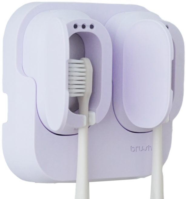 브러쉬업 케어즈 미세플라스틱 제로 친환경 칫솔살균기, 2인용 라일락 퍼플
