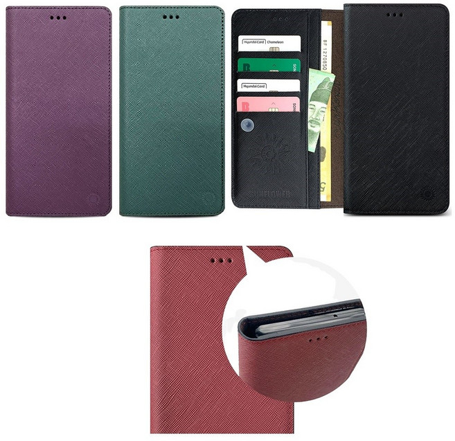 갤럭시 A퀀텀 케이스 SM-A716S 국내 제조 생산 천연 소가죽 (썬피노아) 핸드메이드 카드 지폐 수납 포켓 슬림 지갑 (두가지 잠금장치)