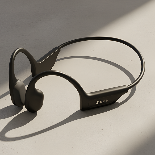 디프 골전도 이어폰 오픈형 생활방수 초경량 무선 블루투스, ., 블랙