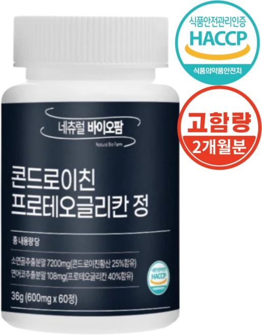프로테오글리칸 콘드로이친 프리테오글리칸 콘도로이친 600mg, 1개, 60정 - 쿠팡