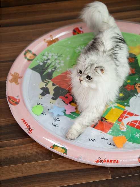 펫타임즈 고양이장난감 워터매트 진짜 50수 두꺼운 사계절 방석 강아지 물고기 패드 쿨매트 물방석, 1개, 윈터매트 핑크