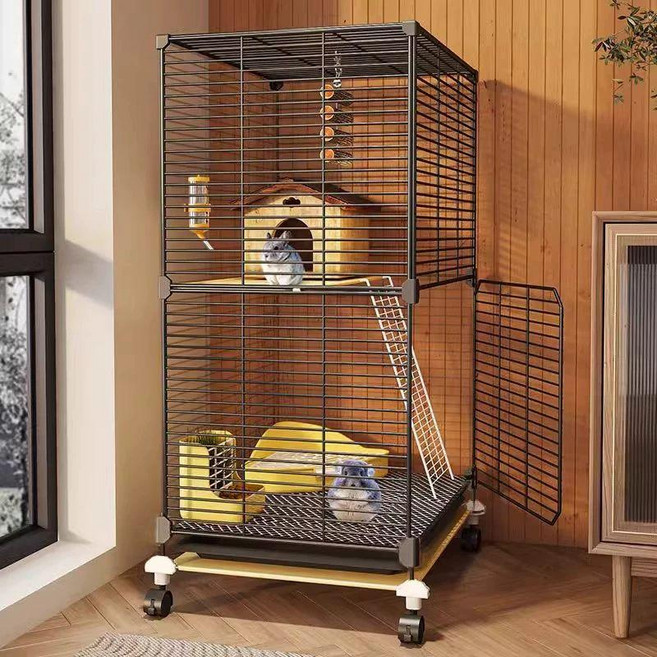 일상감각 이동식 다람쥐집 슈가글라이더 케이지 기니피그 단격 트레이 포함 단층 사육장, 1