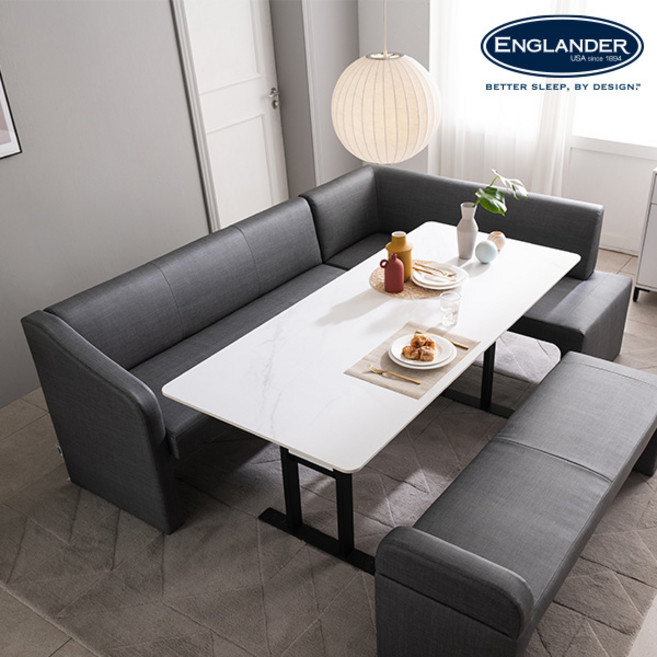 잉글랜더 케렌시아 리빙다이닝 소파 세트(3인소파+코너형소파), 패턴그레이:좌형