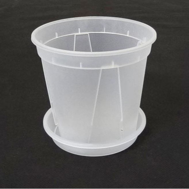 영농사 가네야 슬릿화분 13호 받침 포함 세트, 투명, 1세트