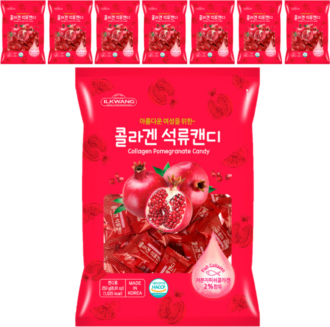 자체브랜드 일광제과 콜라겐 석류캔디, 250g, 8개