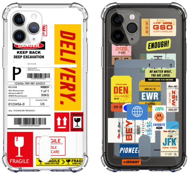 갤럭시S21 시리즈 바코드 라벨 투명 카드 케이스