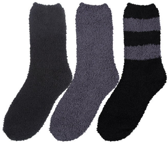 코지24 국산 남자수면양말 3켤레 세트 군인 방한 보온 겨울 두꺼운 따뜻한 극세사 양말