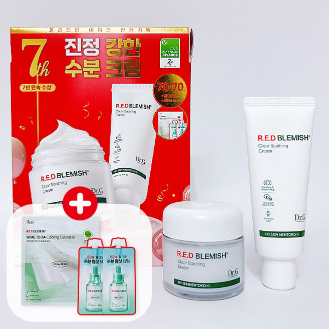 닥터지 레드 블레미쉬 클리어 수딩크림 70+70ml 기획상품, 1개, 140ml