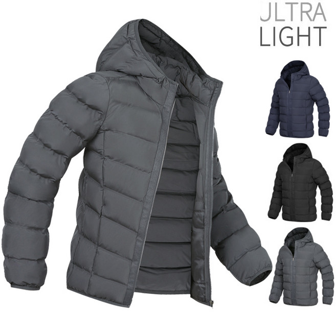 (당일 출고) 심리스 바인딩 후드 경량 패딩 점퍼 남자 남성 트레이닝 항공 야상 겨울 잠바