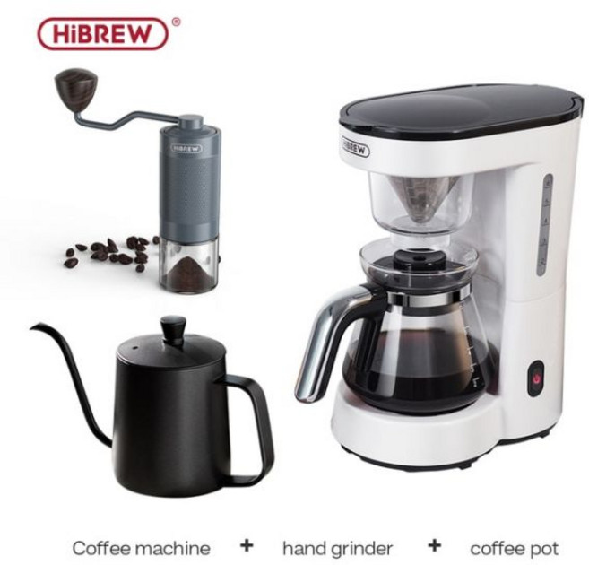 HiBREW 3 in 1 아메리칸 드립 커피 머신 푸어 오버 커피 메이커 유리 주전자 핫 티 메이커 750ML H12, 03 H12 G4 coffee pot_01 EU