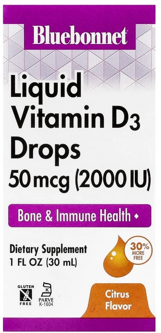 블루보넷뉴트리션 액상 비타민 D3 드랍 천연 감귤 향 2000 IU 1 액량 온스 (30ml), 30ml, 1개, 30ml - 쿠팡