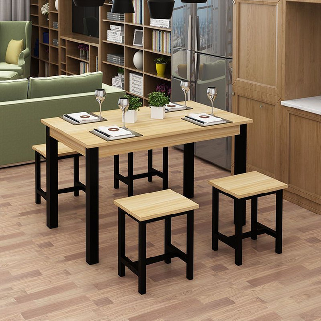 사각 식탁 세트 의자 포함 가정용 식사 테이블 다용도 주방 거실 가구, A02+4걸상,1000*600mm