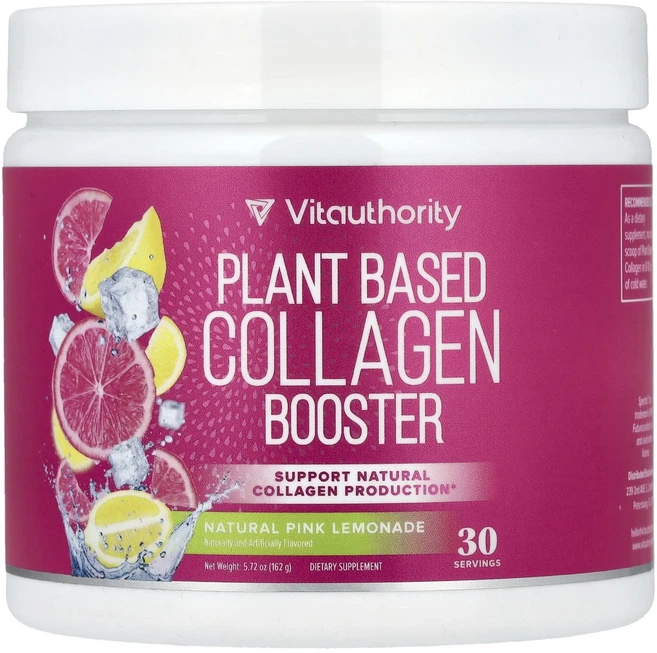 Vitauthority 식물성 콜라겐 부스터 천연 핑크 레모네이드 162g(5.72oz), Vitauthority 식물성 콜라겐 ..., 1개 - 쿠팡