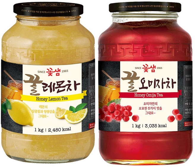 꽃샘 꿀레몬차 +꿀오미자차, 1개입