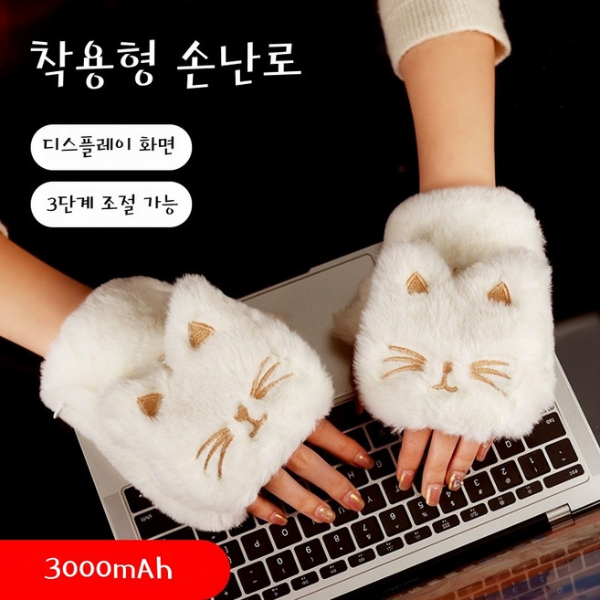 고양이 발 핸드 워머 발열 장갑 2025년 충전식 미니 핫팩 겨울 휴대용 여학생 선물 손난로 학생 온열 USB 방한 장갑 온도 조절 오토바이 라이딩