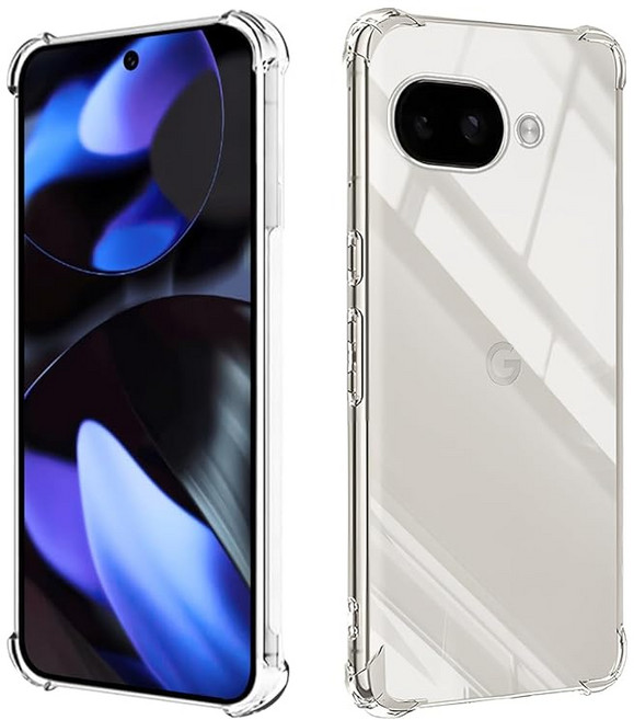 seninhi 대응 Google Pixel 9A 케이스 네 모퉁이 강화 보호 Pixel9A 커버 TPU LCD 스마트 구글 픽셀 9A TPU 커버 보호 케이스 보호 일본 AGC