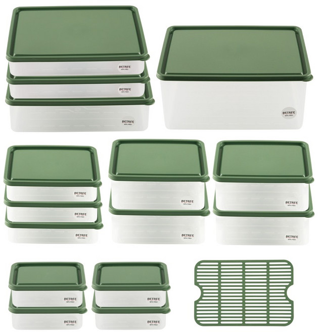 [슈퍼HOT][XEONIC] 제오닉 비트리 냉동실 보관용기 17종 S세트, 그린, 1세트