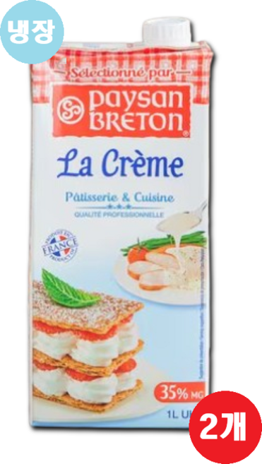 페이장 브레통 휘핑크림 35% 1L, 2개