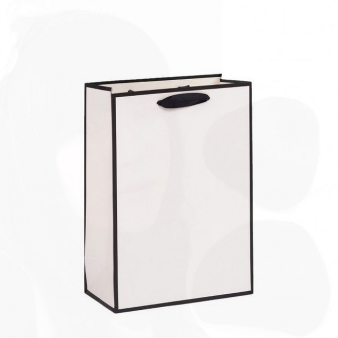 [팝잇미디어]블랙 모서리 화이트 세로 쇼핑백 특대형, 상세페이지 참조, 상세페이지 참조