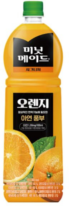 미닛메이드 시그니처 오렌지 펫 1.5L 12개 주스