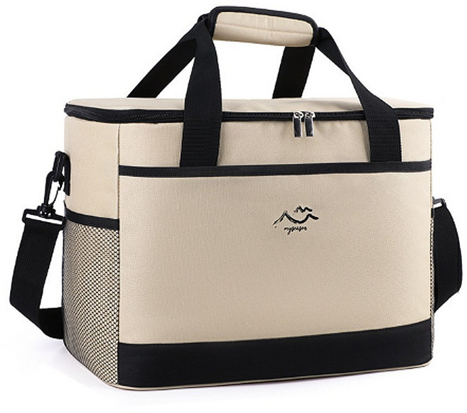 제이지 피크닉 숄더형 보온 보냉가방 쿨러백, 베이지, 1개