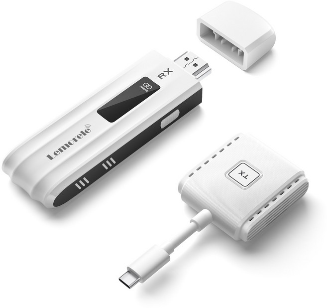 Lemorele USB C 인터페이스 무선 HD 송수신기 키트 50미터 전송 멀티미디어 어댑터, P300, 1개, P300
