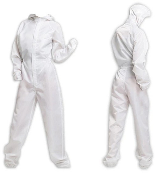 일회용 여름 겨울 방진복 보호복 방호복 방역복 정비복 작업용 작업복 흰색 1개, M, 화이트