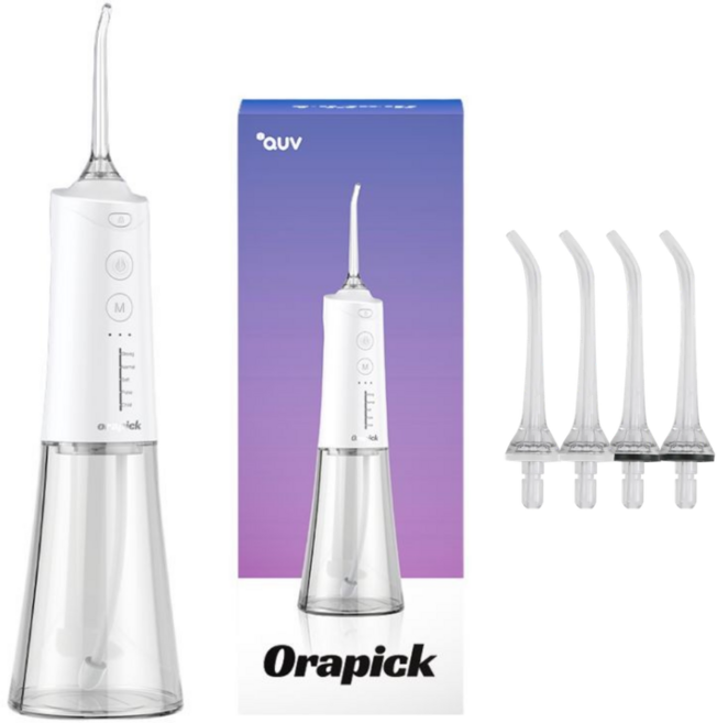 오라픽 구강세정기 물치실 휴대용 치간세척기 무선 충전형 IPX7방수등급 워터칫솔, 1개