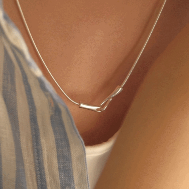 [925 Silver] 델리아 클립 뱀줄 실버 목걸이 데일리 볼드 베이직 꾸안꾸 특별한 포인트 우아한 은 선물 주얼리