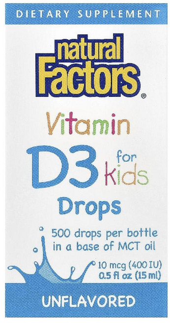 내추럴팩터스 비타민D3 어린이 Vitamin 키즈 무향 액상 드롭 15ml