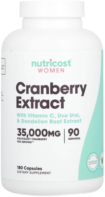 Nutricost 여성용 크랜베리 추출물 35000mg 캡슐 180정(캡슐 1정당 17050mg), Nutricost여성용크랜베리추출물35000mg캡슐18, 1개, 180정 - 쿠팡