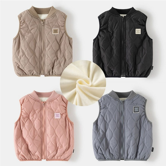 다이루소 아동 누빔 조끼 경량 보온 베스트 남아 여아 공용 봄가을 겨울 레이어드 필수템