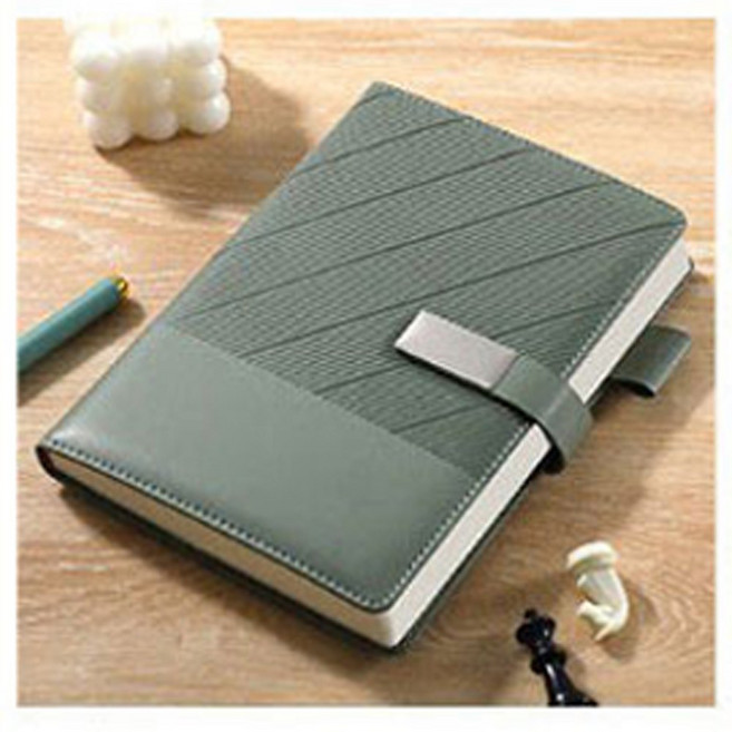 미래마켓 A5 양장 가죽 업무용 다이어리 회사 수첩 일기장 150매, 카키, 1개