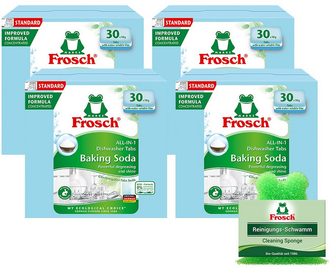프로쉬 독일 올인원 식세기 세제 소다향 30개입 수세미, 4개