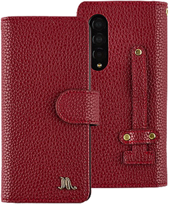 갤럭시 Z폴드 6 5 4 3 AMOHA STING 가죽 지갑 다이어리 후면 핑거 스트랩 핸드폰 케이스