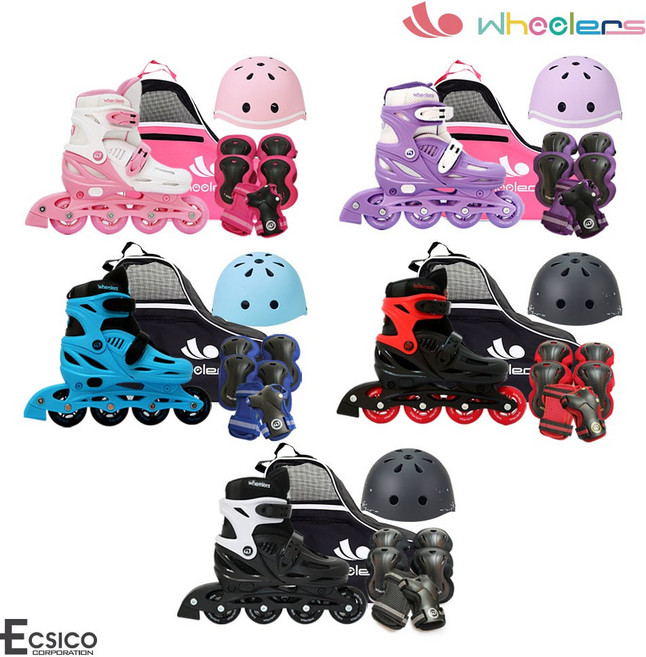 휠러스 NEW 에이스2 인라인스케이트세트 휠러스인라인 스케이트, 뉴에이스2콤보-블랙M, 1개