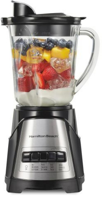 Hamilton Beach Power Elite 믹서기 스무디 얼음분쇄 야채 다지기 40oz 유리 용기, 40 oz Jar, Black