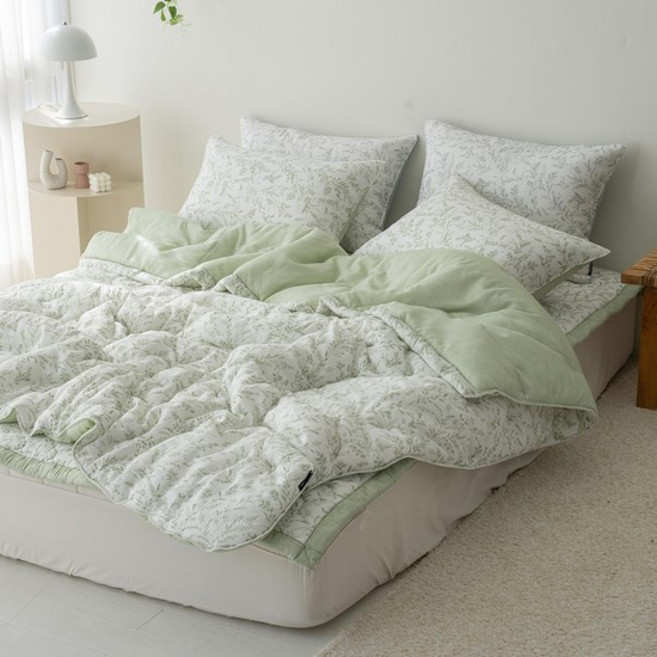 [르헤브] 헤일리 텐셀 옥수수솜 차렵이불 패드세트 (KK슈퍼킹)