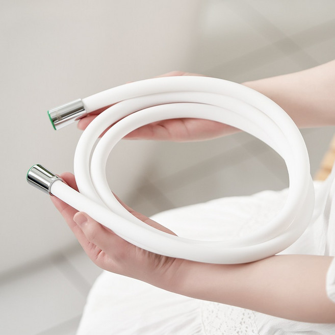 아토퓨어 식품등급 실리콘 샤워호스 고급형 물때방지 줄꼬임방지, 메트화이트, 2m