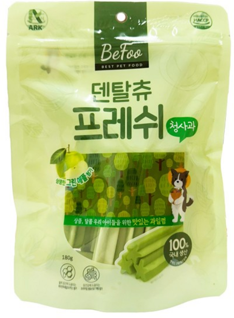 베푸 덴탈츄 프레쉬 스틱 강아지 애견껌, 10개, 180g, 청사과맛